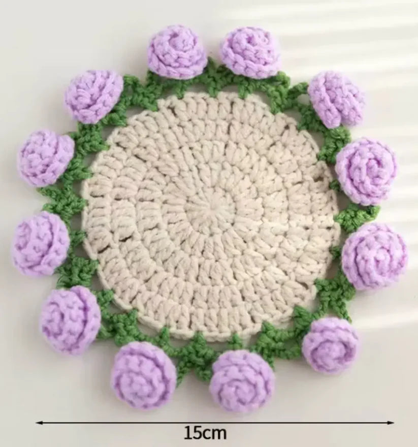 CrochetFamille™ – Sous-verre Fleur Crochet